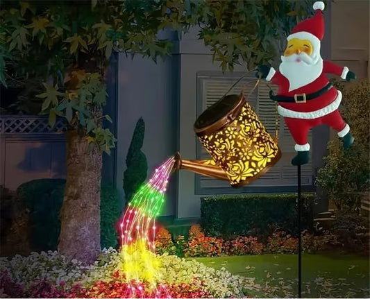 SantaCave™ Solar Pouring Kettle Lights – Christmas Garden Decoration | Magical LED Waterfall Lamp